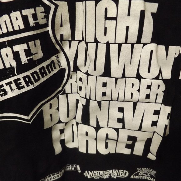 LARGE, BLACK SHORT SLEEVE T-SHIRT, PUBCRAWL, AMSTERDAM, 100 COTTON - Picture 2 of 3